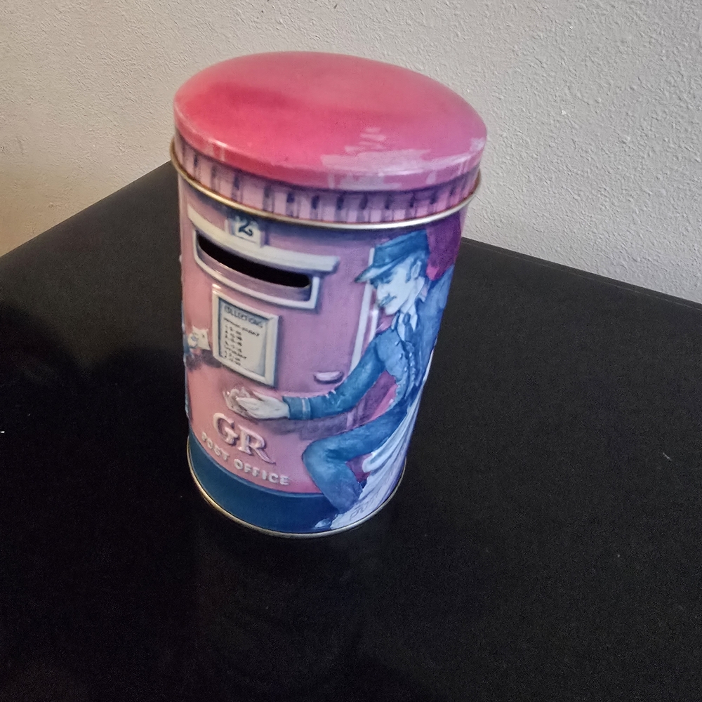Pink and Blue Decorative Post Box Tin